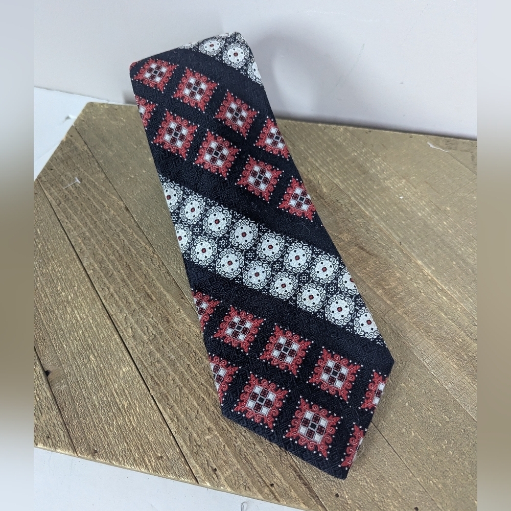 Christian Dior Vintage Tie 90s Designer Geometric Medallion Print Luxury St